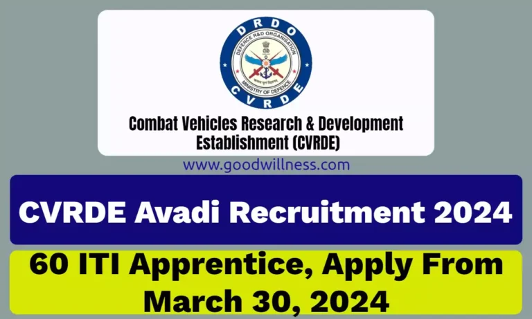 DRDO CVRDE Avadi Recruitment 2024, 60 ITI Apprentice Posts