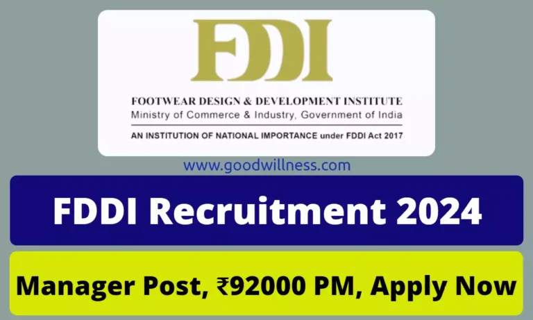 FDDI Manager Recruitment 2024, Out 08 DGM, Lab Attendant Posts, Apply Online