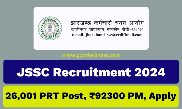 JSSC Primary Teacher Recruitment 2024, 26001 PRT Vacancies, Apply Online