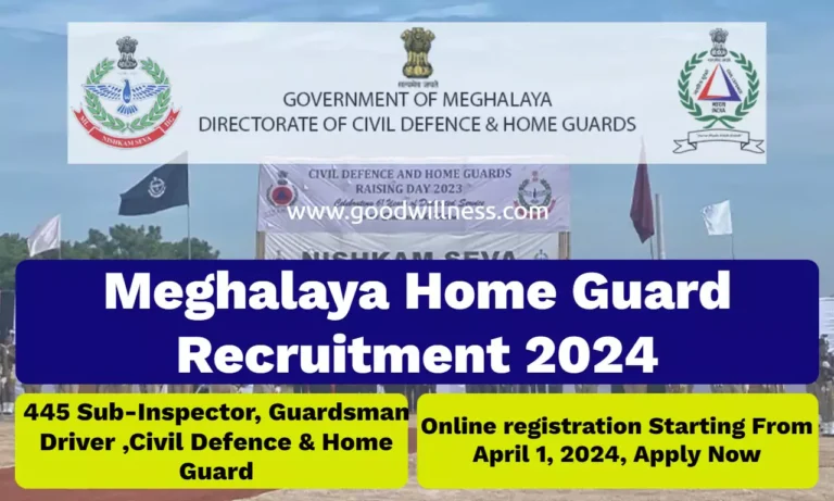 Meghalaya Home Guard Recruitment 2024 | Apply for 445 Guardsman, NCE Posts | Graduate, 10th, 9th passed can apply