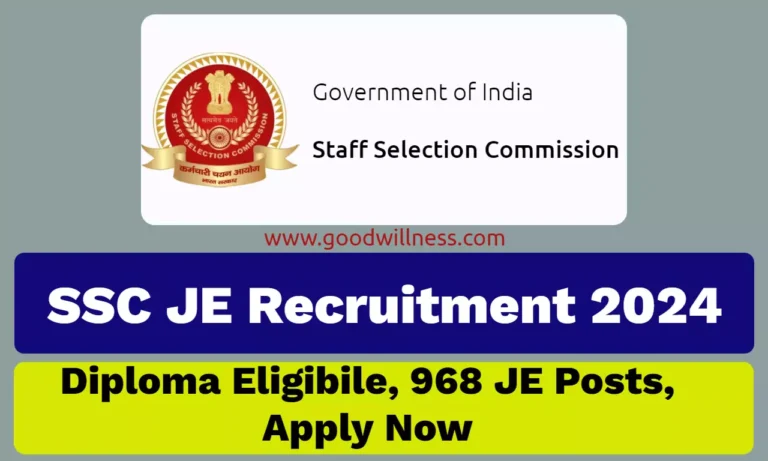 SSC JE Notification 2024 | Apply for 968 Junior Engineer (Civil, Mechanical & Electrical) Group B