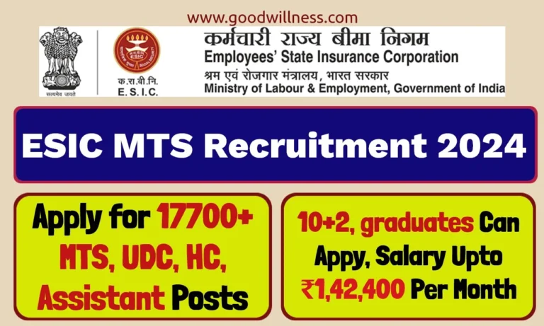ESIC MTS Recruitment 2024 | Apply For 17700+ MTS, UDC, HC, Assistant Posts, Huge finance vacancy