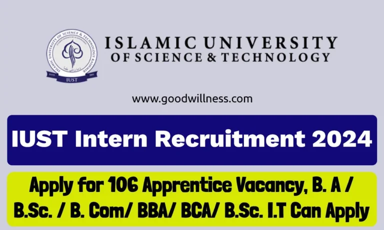 IUST Intern Recruitment 2024 | 106 Apprentice Vacancy, Apply Online