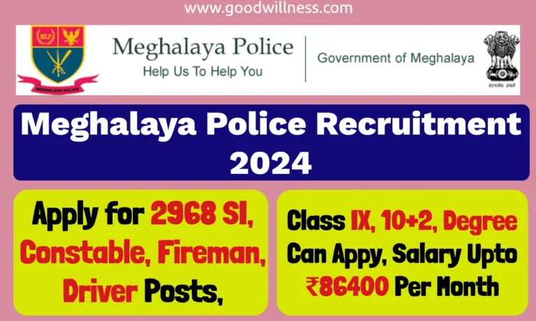 Meghalaya Uniform Recruitment 2024 | Apply for 2968 SI, Constable, Fireman, Driver Posts, Huge Police vacancy