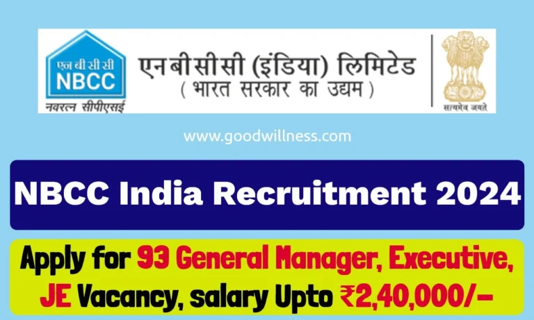 NBCC India Recruitment 2024 | Apply Online For 93 General Manager, Executive, JE Posts