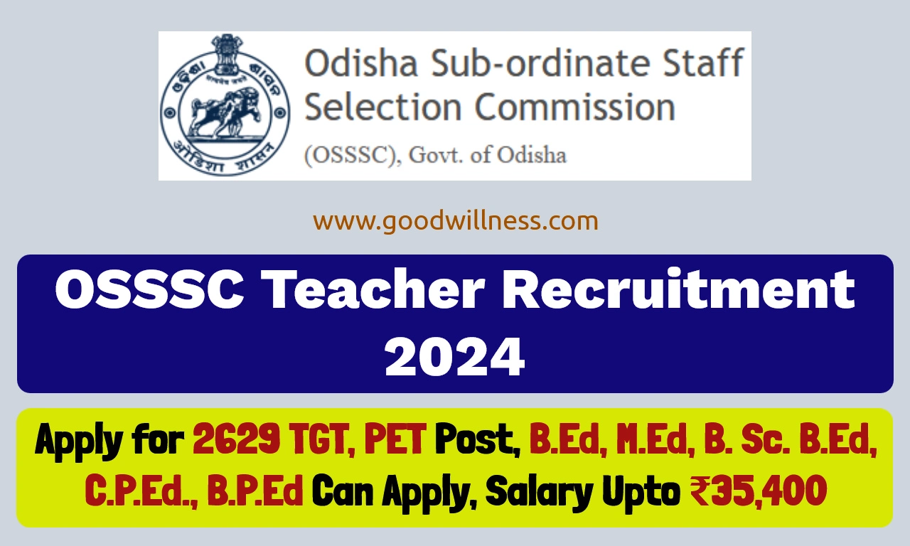 Odisha SSSC Teacher Recruitment 2024