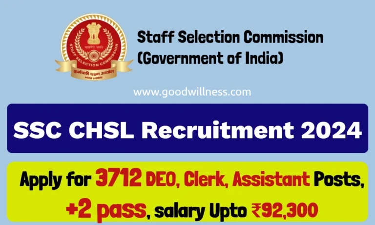 SSC CHSL Recruitment 2024 | Apply for 3712 DEO, Clerk, Assistant Posts, Huge Salary Package