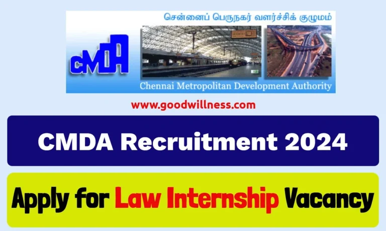 CMDA Recruitment 2024 – Law Internship Opportunity