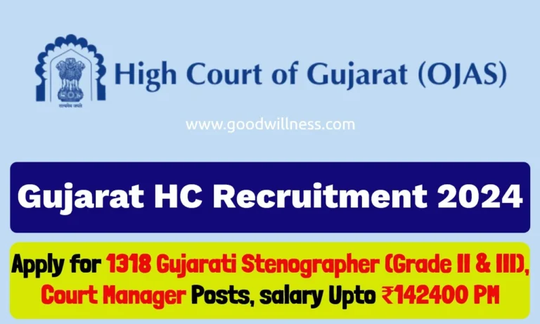 Gujarat High Court Recruitment 2024 | Apply For 1318 Gujarati Stenographer (Grade II & III), Computer Operator, Court Attendant/Office Attendant Posts