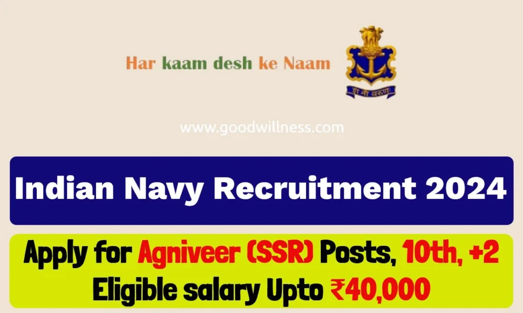 Indian Navy Recruitment 2024 Apply For Agniveer SSR Posts