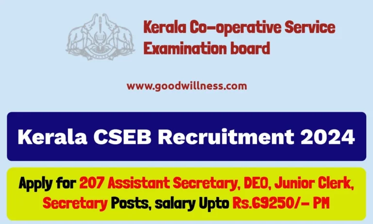 Kerala CSEB Recruitment 2024 | Apply For 207 Assistant Secretary, DEO, Junior Clerk, Secretary Posts