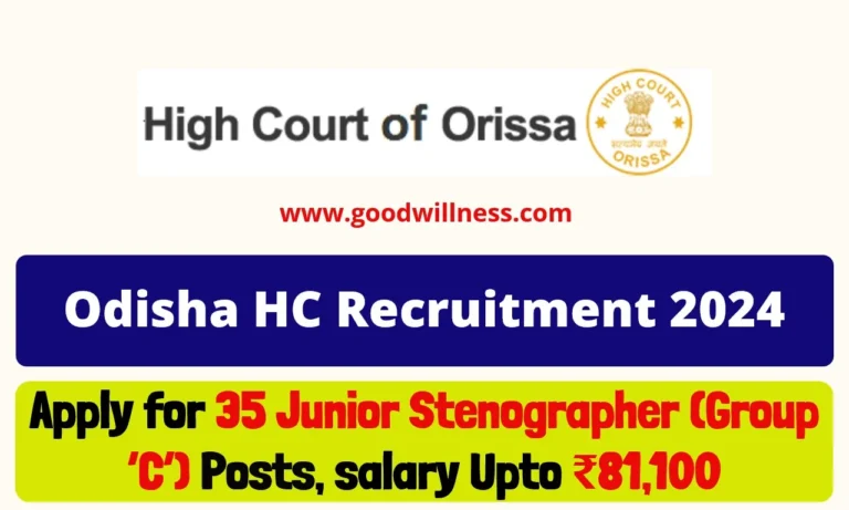 Odisha HC Recruitment 2024 | Apply For 35 Junior Stenographer Posts