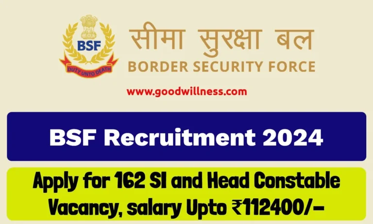 BSF Water Wing Recruitment 2024 | Apply Online For 162 SI and Head Constable (HC) Posts