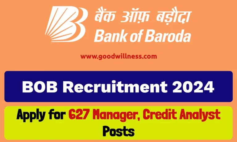 Bank of Baroda Recruitment 2024 | 627 Manager, Credit Analyst Posts