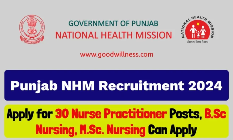 Punjab NHM Recruitment 2024 | Apply For 30 Nurse Practitioner Posts
