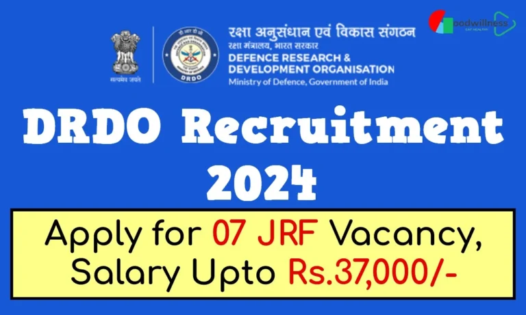 DRDO Recruitment 2024 | Apply Walk-In on 25 Sep 07 Junior Research Fellow Vacancy