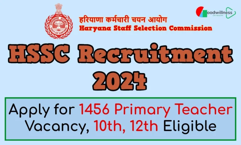 Haryana SSC Recruitment 2024 | Apply For Group‐C 1456 Primary Teacher Vacancy