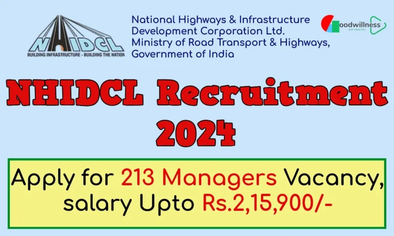 Ministry of Road Transport & Highways NHIDCL Recruitment 2024 | Apply Online For 213 Managers Vacancy