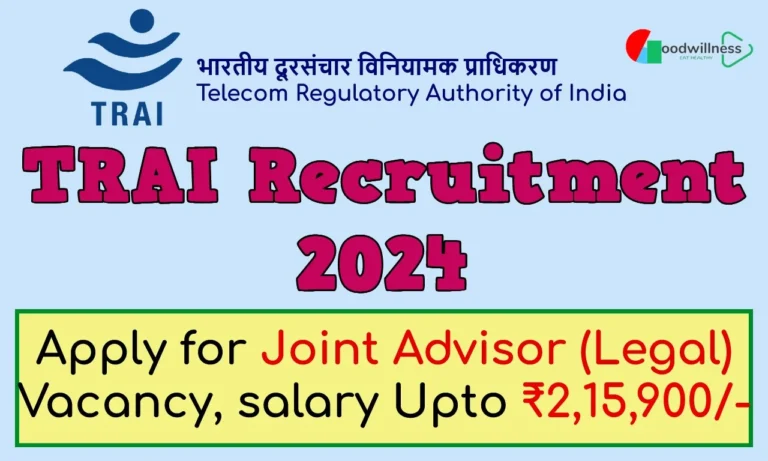 Telecom Regulatory Authority of India TRAI Recruitment 2024 | Apply Online Joint Advisor Legal Vacancy