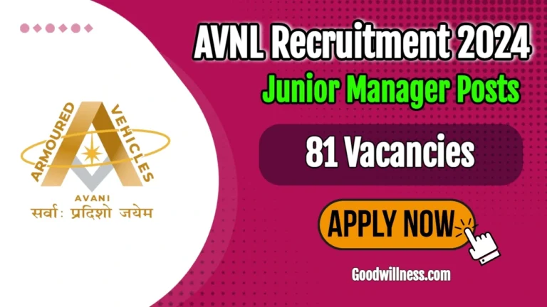 AVNL Diploma Technician recruitment 2024 : Armoured Vehicle Invite Diploma, Degree Holders For Junior Manager Post