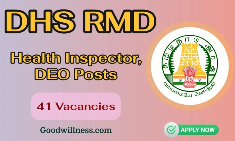 DHS Ramanathapuram Recruitment 2024 | Apply 41 Health Inspector, DEO Vacancy