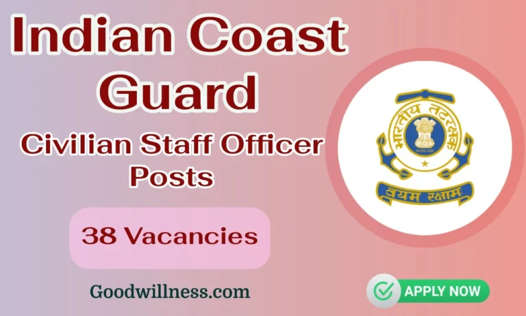 Indian Coast Guard Notification 2024 | Apply 38 Senior Civilian Staff Officer Vacancy