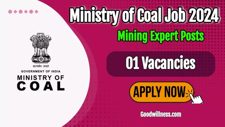 Ministry of Coal Mining Expert Recruitment 2024 | Apply Online Mining Expert Vacancy, High salary package