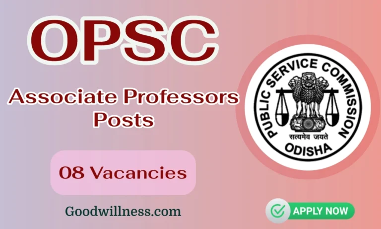 Odisha PSC Recruitment 2024 | Apply 08 Associate Professors Vacancy