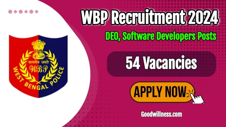 WB Cyber Crime Wing Recruitment 2024 | WBP invite 54 DEO, Software Developers Vacancy