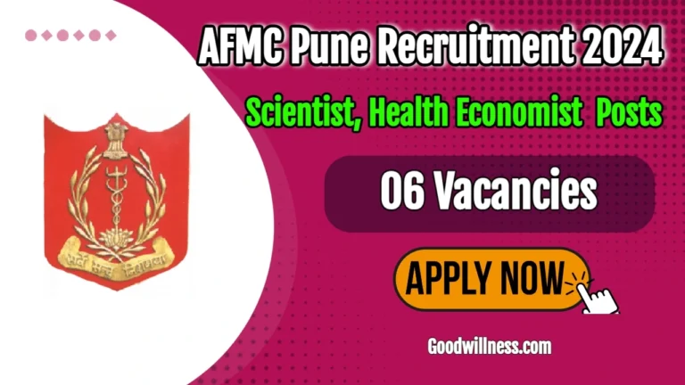 AFMC Pune Recruitment 2024 | Department of Health Research Invites Scientist Post on temporary basis, Apply Now!!