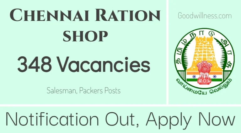 Chennai Co-operative Ration shop Recruitment 2024 | Apply 340+ Salesman, Packers Vacancy, Apply Now
