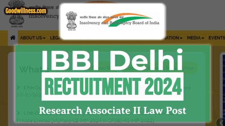 IBBI Research Associate Law Recruitment 2024 | Apply Online 04 Research Associate II Law Vacancy