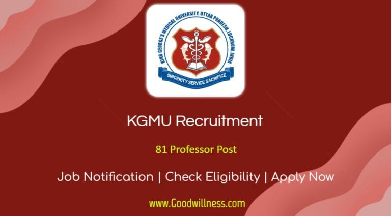 KGMU Recruitment 2024 | 80+ Professor Positions, Salary Up to ₹1,80,000, Apply Now