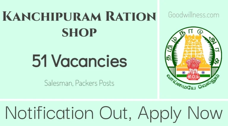 Kanchipuram Co-operative Ration shop Recruitment 2024 | Apply Now 50+ Salesman, Packers Vacancy