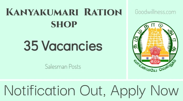 Kanyakumari Co-operative Ration shop Recruitment 2024 | Apply Now 36 Salesman Job Vacancy