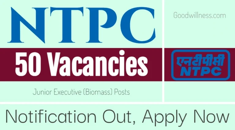 NTPC Junior Executive (Biomass) Recruitment 2024 | Apply Now 50 Junior Executive (Biomass) Vacancy