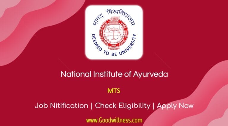National Institute of Ayurveda MTS Recruitment 2024 | NIA, Jaipur and NIA, Panchkula, Haryana