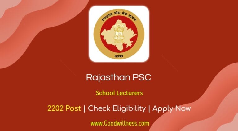 Rajasthan PSC Recruitment 2024 | 2200+ School Lecturer Notification Out, Apply From 5th November