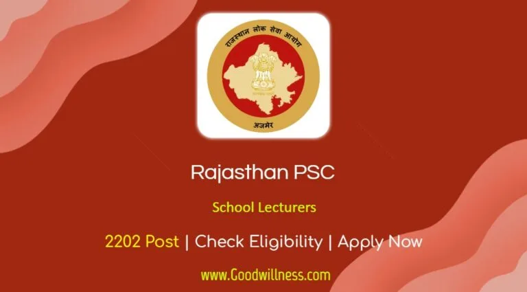 Rajasthan PSC Recruitment 2024 | 2200+ School Lecturer Notification Out, Apply From 5th November