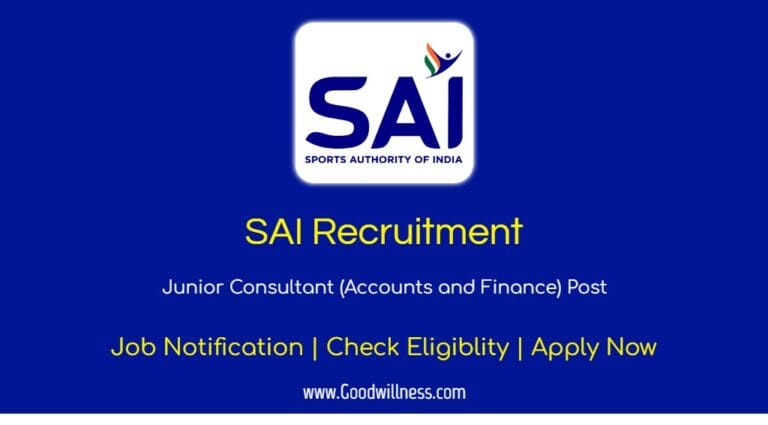 SAI Junior Consultant Recruitment 2024 | Apply Online Junior Consultant (Accounts and Finance) Position
