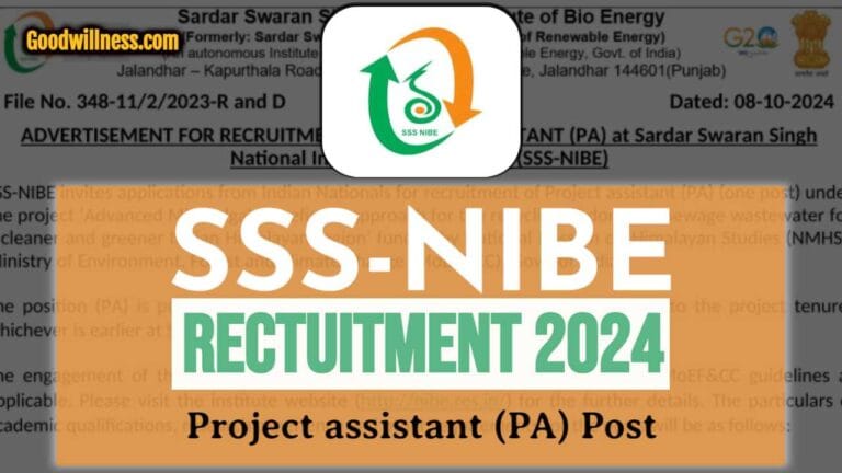 SSS-NIBE PA Recruitment 2024 | SSS-NIBE Invites Project assistant (PA) Vacancy, Apply Now