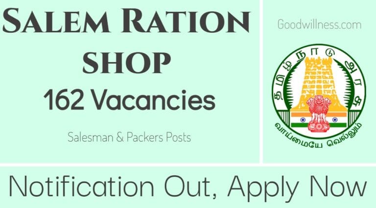 Salem Co-operative Ration shop Recruitment 2024 | Apply Online 162 Salesman, Packers Job Vacancy