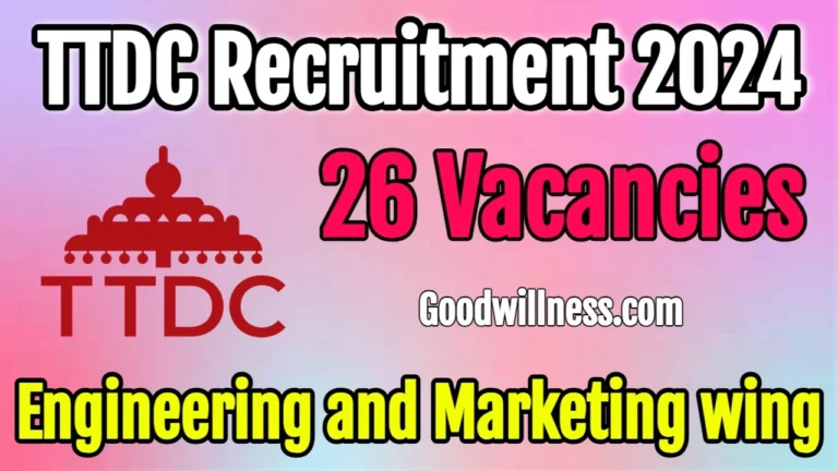 TTDC Engineering and Marketing wing Recruitment 2024 | TTDC invites Engineering and Marketing wing on a fixed term contract basis