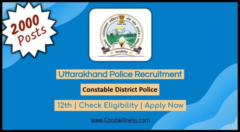 UKSSSC Uttarakhand Police Recruitment 2024: Apply Now 2000 Constable District Police post