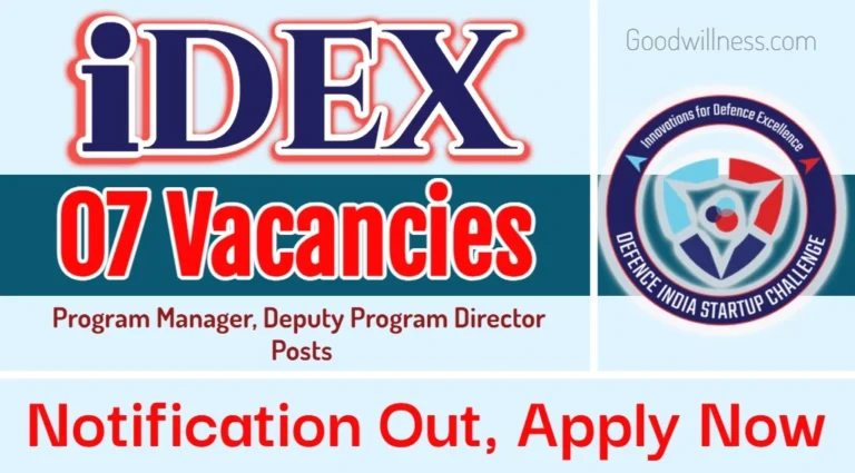 iDEX Program Manager Recruitment 2024 | iDEX Invites professionals Vacancies, Check Notice Now