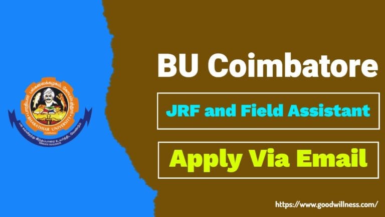 BU Coimbatore Recruitment 2024: Junior Research Fellow and Field Assistant Positions, Apply Now