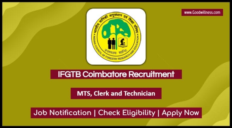 IFGTB Coimbatore Recruitment 2025: Apply Now 16 MTS, Clerk and Technician Vacancy