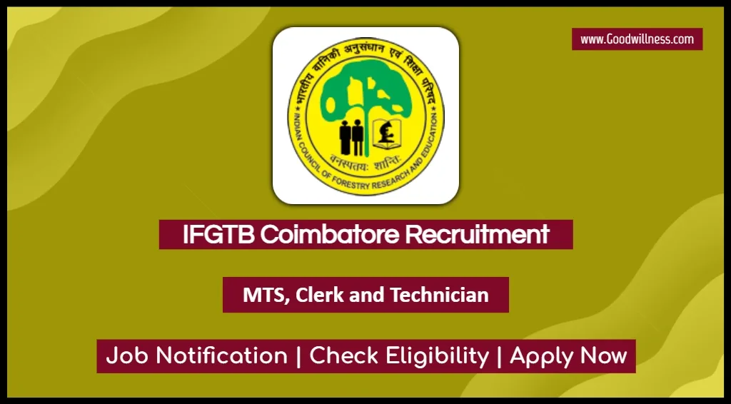 IFGTB Coimbatore Recruitment 2025: Apply Now 16 MTS, Clerk and Technician Vacancy 1 IFGTB Coimbatore Recruitment 2025