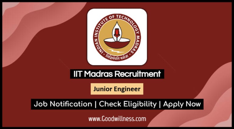 IIT Madras Recruitment 2025: Apply Junior Engineer, Department of Ocean Engineering post