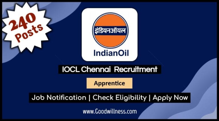 IOCL Apprentice Chennai Recruitment 2024: Apply Diploma holders in Engineering and Non Engineering, 240 Post